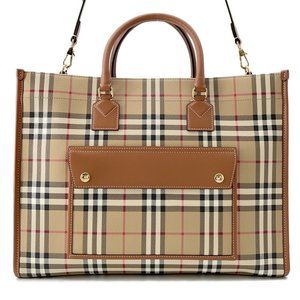BURBERRY Brown Leather Shoulder Bag